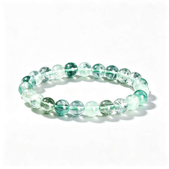 Green Fluorite Bracelet, Natural Handmade Gemstone Bracelet for Wealth & Career, Koreli