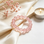 Natural Rose Quartz Beaded Bracelet | Heart‑Chakra Healing Crystal Ornament | Koreli